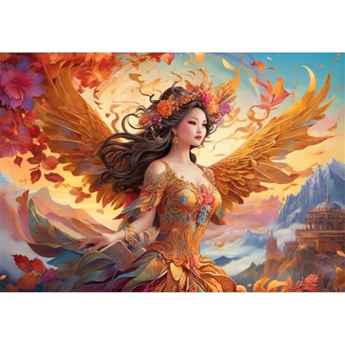 TWYYDP Puzzle 1000 Teile für Erwachsene Die Goldenen Flügel der Frau Holzpuzzle von TWYYDP