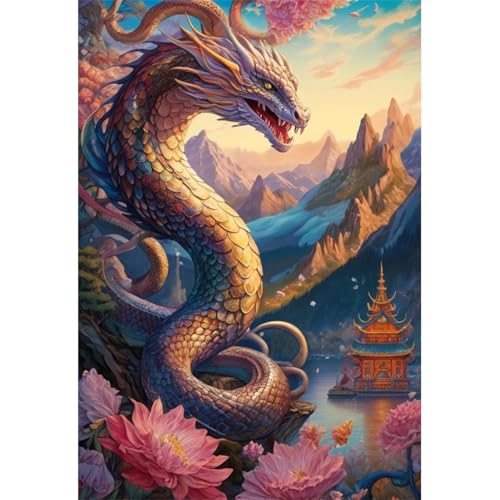 TWYYDP Puzzle 1000 Teile für Erwachsene Die Gruselige Schlange und der Drache Auf Dem Gipfel des Berges Holzpuzzle TWYYDP Puzzle 1000 Teile für Erwachsene Die Gruselige Schlange und der Drache Auf Dem Gipfel des Berges Holzpuzzle von TWYYDP