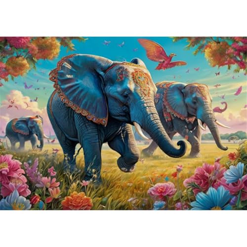 TWYYDP Puzzle 1000 Teile für Erwachsene Elefant Läuft Im Gras Holzpuzzle Gemälde Zum Sammeln TWYYDP Puzzle 1000 Teile für Erwachsene Elefant Läuft Im Gras Holzpuzzle Gemälde Zum Sammeln von TWYYDP