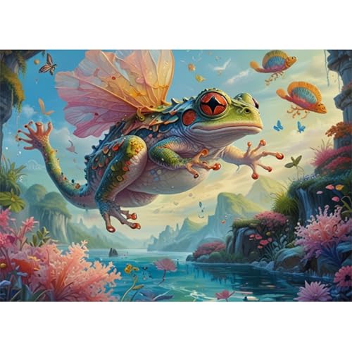 TWYYDP Puzzle 1000 Teile für Erwachsene Froschtier Springt Auf Die Wasseroberfläche Holzpuzzle Spiele Zum Stressabbau TWYYDP Puzzle 1000 Teile für Erwachsene Froschtier Springt Auf Die Wasseroberfläche Holzpuzzle Spiele Zum Stressabbau von TWYYDP