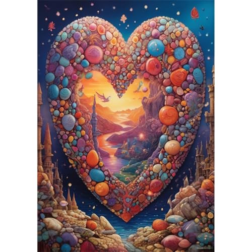 TWYYDP Puzzle 1000 Teile für Erwachsene Herzförmige Steinlandschaft Holzpuzzle TWYYDP Puzzle 1000 Teile für Erwachsene Herzförmige Steinlandschaft Holzpuzzle von TWYYDP