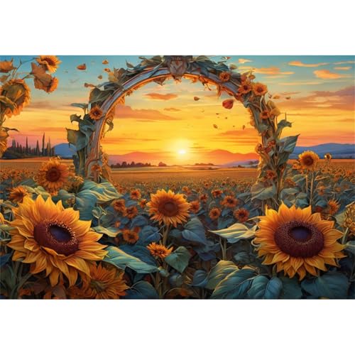 TWYYDP Puzzle 1000 Teile für Erwachsene Idyllische Landschaft Mit Sonnenblumen Bei Sonnenuntergang Holzpuzzle Gemälde Zum Sammeln TWYYDP Puzzle 1000 Teile für Erwachsene Idyllische Landschaft Mit Sonnenblumen Bei Sonnenuntergang Holzpuzzle Gemälde Zum Sammeln von TWYYDP
