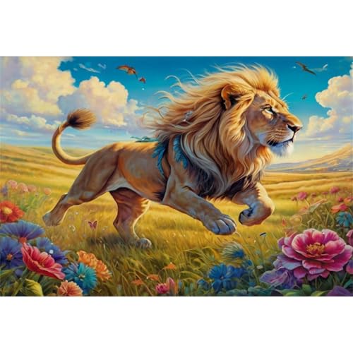 TWYYDP Puzzle 1000 Teile für Erwachsene Löwe Läuft Auf der Wiese Holzpuzzle TWYYDP Puzzle 1000 Teile für Erwachsene Löwe Läuft Auf der Wiese Holzpuzzle von TWYYDP