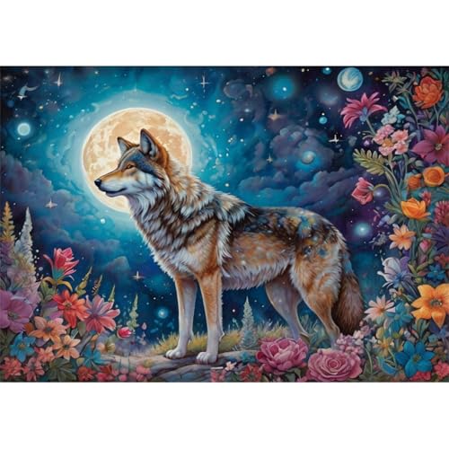 TWYYDP Puzzle 1000 Teile für Erwachsene Mond und Wolfstier Holzpuzzle TWYYDP Puzzle 1000 Teile für Erwachsene Mond und Wolfstier Holzpuzzle von TWYYDP