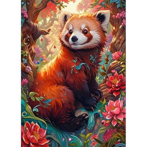 TWYYDP Puzzle 1000 Teile für Erwachsene Roter Panda und Blumenlandschaft Holzpuzzle Gemälde Zum Sammeln TWYYDP Puzzle 1000 Teile für Erwachsene Roter Panda und Blumenlandschaft Holzpuzzle Gemälde Zum Sammeln von TWYYDP