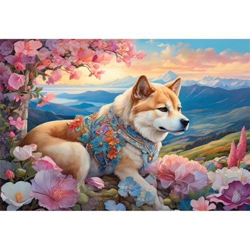 TWYYDP Puzzle 1000 Teile für Erwachsene Shiba Inu-Landschaft Inmitten Von Blumen Holzpuzzle Spiele Zum Stressabbau TWYYDP Puzzle 1000 Teile für Erwachsene Shiba Inu-Landschaft Inmitten Von Blumen Holzpuzzle Spiele Zum Stressabbau von TWYYDP