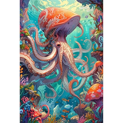 TWYYDP Puzzle 1000 Teile für Erwachsene Tintenfisch-Krake-Tier Holzpuzzle TWYYDP Puzzle 1000 Teile für Erwachsene Tintenfisch-Krake-Tier Holzpuzzle von TWYYDP