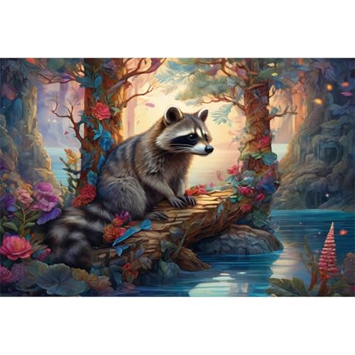 TWYYDP Puzzle 1000 Teile für Erwachsene Waschbärtier Am See Holzpuzzle Spiele Zum Stressabbau TWYYDP Puzzle 1000 Teile für Erwachsene Waschbärtier Am See Holzpuzzle Spiele Zum Stressabbau von TWYYDP