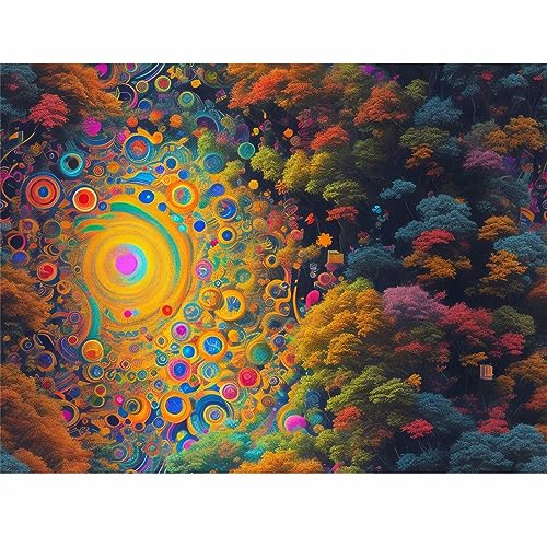 TWYYDP Puzzle 1500 Teile,Abstraktes Mandala Holzpuzzle,Schöne Wanddekoration Malerei von TWYYDP