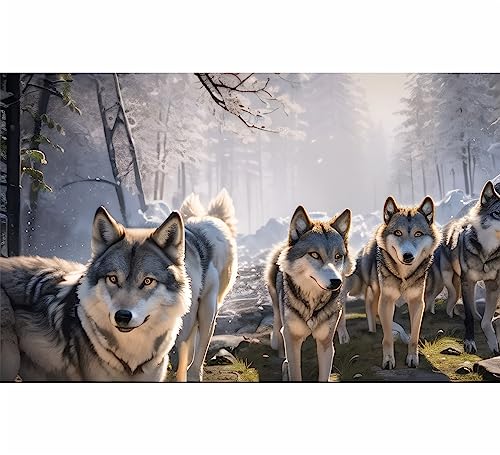 TWYYDP Puzzle 1500 Teile Erwachsene,Graues Wolfsrudel Puzzle,Spiel, Um Sich Selbst Herauszufordern von TWYYDP