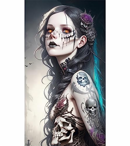 TWYYDP Puzzle 1500 Teile Erwachsene,Totenkopf-Deko-Mädchen Puzzle,Spiel, Um Sich Selbst Herauszufordern von TWYYDP