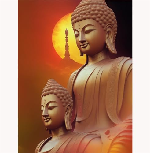 TWYYDP Puzzle 1500 Teile für Erwachsene,Buddha-Skulptur Bei Sonnenuntergang Holzpuzzle,Wanddekoration für Wohn- und Schlafzimmer von TWYYDP