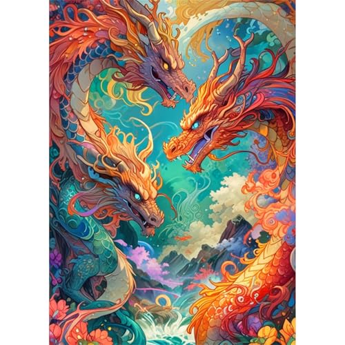 TWYYDP Puzzle 1500 Teile für Erwachsene 3 Drachen Holzpuzzle Schwieriges Rätsel TWYYDP Puzzle 1500 Teile für Erwachsene 3 Drachen Holzpuzzle Schwieriges Rätsel von TWYYDP
