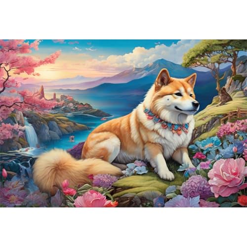 TWYYDP Puzzle 1500 Teile für Erwachsene Blumen-Shiba Inu Auf Dem Berg Holzpuzzle Schwieriges Rätsel TWYYDP Puzzle 1500 Teile für Erwachsene Blumen-Shiba Inu Auf Dem Berg Holzpuzzle Schwieriges Rätsel von TWYYDP