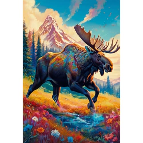 TWYYDP Puzzle 1500 Teile für Erwachsene Elch Im Grasland Am Fuße des Berges Holzpuzzle Spiele für Ältere Menschen TWYYDP Puzzle 1500 Teile für Erwachsene Elch Im Grasland Am Fuße des Berges Holzpuzzle Spiele für Ältere Menschen von TWYYDP