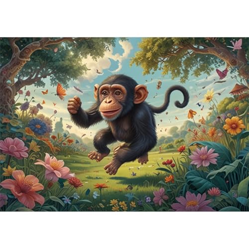TWYYDP Puzzle 1500 Teile für Erwachsene Schimpansentier Auf Dem Gras Holzpuzzle Gelegenheitsspiele TWYYDP Puzzle 1500 Teile für Erwachsene Schimpansentier Auf Dem Gras Holzpuzzle Gelegenheitsspiele von TWYYDP
