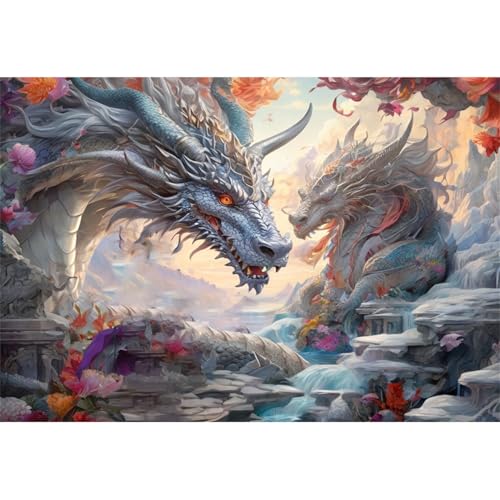 TWYYDP Puzzle 1500 Teile für Erwachsene Silberner Drache Auf Dem Gipfel des Berges Holzpuzzle Schwieriges Rätsel TWYYDP Puzzle 1500 Teile für Erwachsene Silberner Drache Auf Dem Gipfel des Berges Holzpuzzle Schwieriges Rätsel von TWYYDP