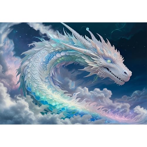 TWYYDP Puzzle 1500 Teile für Erwachsene Silberner Drache Holzpuzzle Schwieriges Rätsel TWYYDP Puzzle 1500 Teile für Erwachsene Silberner Drache Holzpuzzle Schwieriges Rätsel von TWYYDP