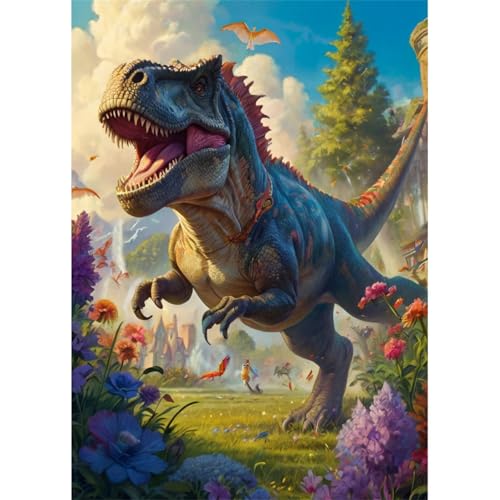 TWYYDP Puzzle 1500 Teile für Erwachsene Tyrannosaurus Läuft Auf Dem Gras Holzpuzzle Gelegenheitsspiele TWYYDP Puzzle 1500 Teile für Erwachsene Tyrannosaurus Läuft Auf Dem Gras Holzpuzzle Gelegenheitsspiele von TWYYDP
