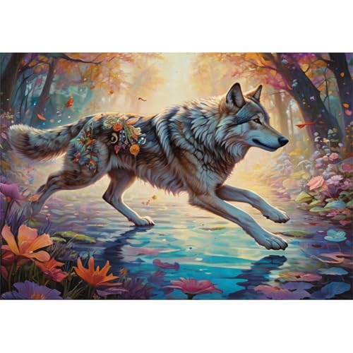 TWYYDP Puzzle 1500 Teile für Erwachsene Wolf Läuft Tier Holzpuzzle Schwieriges Rätsel TWYYDP Puzzle 1500 Teile für Erwachsene Wolf Läuft Tier Holzpuzzle Schwieriges Rätsel von TWYYDP