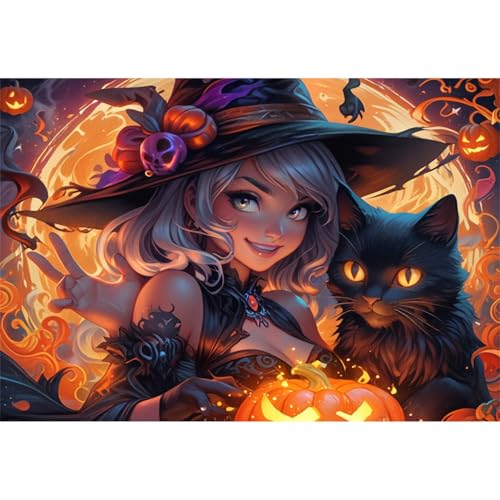 TWYYDP Puzzle 520 Teile,Kleine Hexe und Katze Puzzle,Holzpuzzles für Spiele für Senioren TWYYDP Puzzle 520 Teile,Kleine Hexe und Katze Puzzle,Holzpuzzles für Spiele für Senioren von TWYYDP