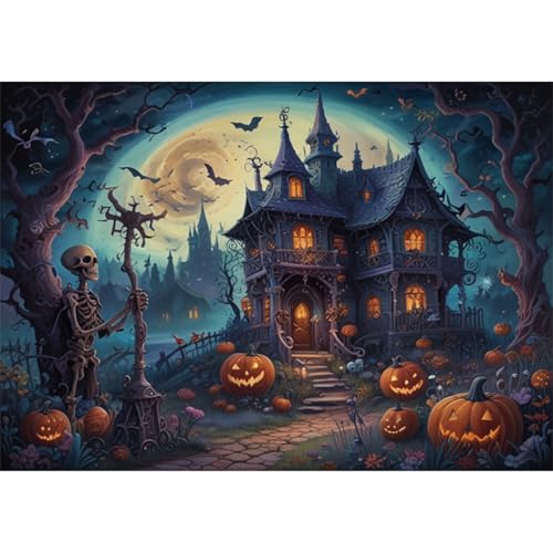 TWYYDP Puzzle 520 Teile Todesburg-Kürbislaterne und Skelett Puzzle Puzzle für Erwachsene und Kinder ab 14 Jahren TWYYDP Puzzle 520 Teile Todesburg-Kürbislaterne und Skelett Puzzle Puzzle für Erwachsene und Kinder ab 14 Jahren von TWYYDP