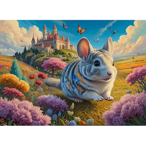 TWYYDP Puzzle 520 Teile für Erwachsene Chinchilla-Tier Im Garten Holzpuzzle Anspruchsvolle Spiele von TWYYDP