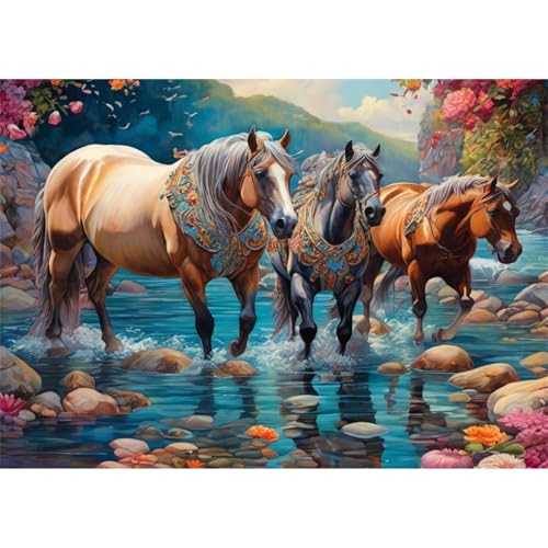 TWYYDP Puzzle 520 Teile für Erwachsene Kleine Fluss- und Pferdelandschaft Holzpuzzle Anspruchsvolle Spiele TWYYDP Puzzle 520 Teile für Erwachsene Kleine Fluss- und Pferdelandschaft Holzpuzzle Anspruchsvolle Spiele von TWYYDP