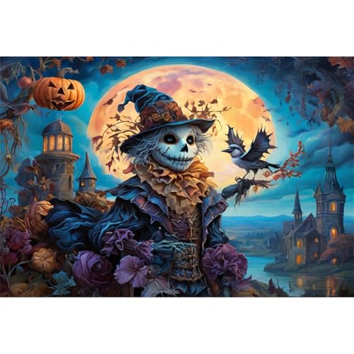 TWYYDP Puzzle 520 Teile für Erwachsene Mond-Vogelscheuche-Kürbis-Laterne Holzpuzzle Lustige Spiele für Die Ganze Familie TWYYDP Puzzle 520 Teile für Erwachsene Mond-Vogelscheuche-Kürbis-Laterne Holzpuzzle Lustige Spiele für Die Ganze Familie von TWYYDP