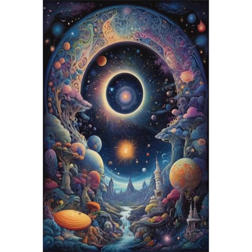 TWYYDP Puzzle 520 Teile für Erwachsene Nachthimmel-Fantasie Holzpuzzle Anspruchsvolle Spiele von TWYYDP