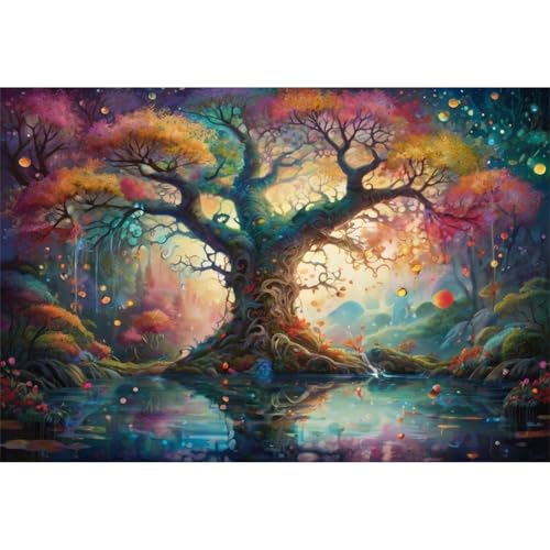 TWYYDP Puzzle 520 Teile für Erwachsene Regenbogenfarbene Baumlandschaft Holzpuzzle Anspruchsvolle Spiele TWYYDP Puzzle 520 Teile für Erwachsene Regenbogenfarbene Baumlandschaft Holzpuzzle Anspruchsvolle Spiele von TWYYDP