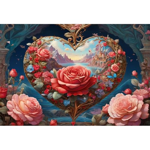 TWYYDP Puzzle 520 Teile für Erwachsene Rosenherzform Holzpuzzle Anspruchsvolle Spiele TWYYDP Puzzle 520 Teile für Erwachsene Rosenherzform Holzpuzzle Anspruchsvolle Spiele von TWYYDP