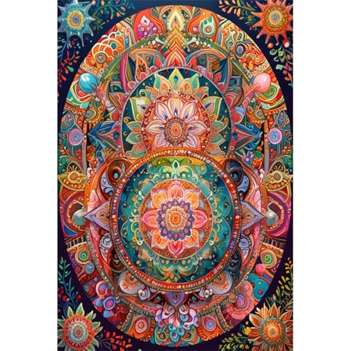 TWYYDP Puzzle 520 Teile für Erwachsene Rundes Mandala Holzpuzzle Anspruchsvolle Spiele von TWYYDP