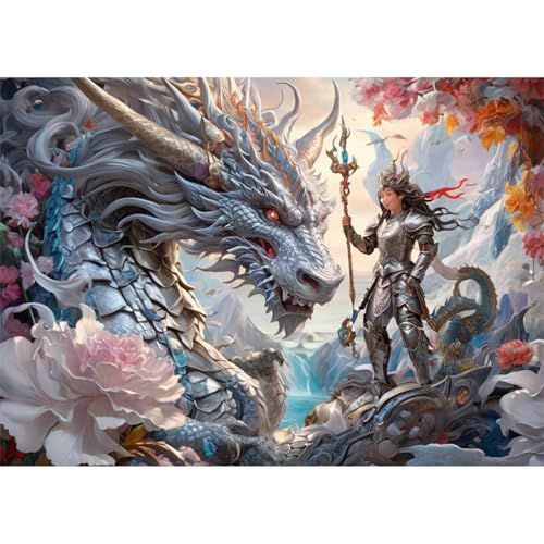 TWYYDP Puzzle 520 Teile für Erwachsene Silberner Drache Holzpuzzle Anspruchsvolle Spiele von TWYYDP