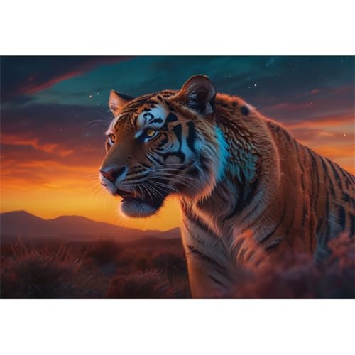 TWYYDP Puzzle 520 Teile für Erwachsene Sonnenuntergangtiger Holzpuzzle Anspruchsvolle Spiele TWYYDP Puzzle 520 Teile für Erwachsene Sonnenuntergangtiger Holzpuzzle Anspruchsvolle Spiele von TWYYDP