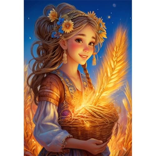 TWYYDP Puzzle 520 Teile für Erwachsene Weizenfeldmädchen Holzpuzzle Anspruchsvolle Spiele von TWYYDP