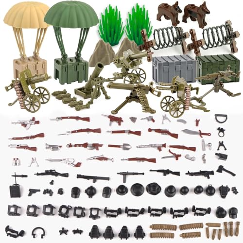 172 Teiliges Militär Waffen Set Spielzeug Paket Modern Armee Baustein Kompatibel mit Meisten Marken Soldaten WW2 Waffen Set Kinder Militär Spielzeug Set mit Politieapparatuur,Mitrailleur,Kugeln von TXErfolg