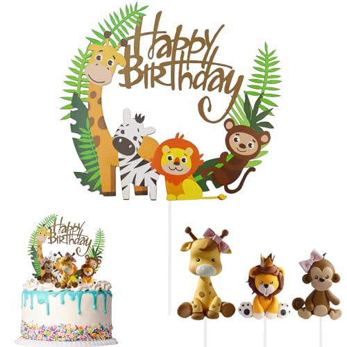 Tortendeko 1. Geburtstag Junge Waldtiere Happy Birthday Cake Topper Kuchen Deko Safari Tiere Dschungel für Kinder Mädchen Tortendeko 1. Geburtstag Junge Waldtiere Happy Birthday Cake Topper Kuchen Deko Safari Tiere Dschungel für Kinder Mädchen von GETRICH
