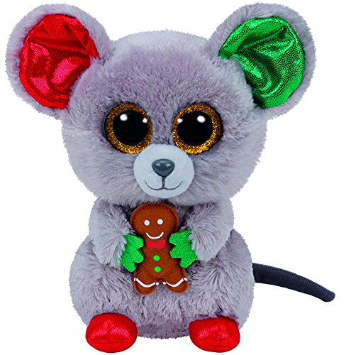 Carletto Ty 37078 Mac - Weihnachtsmaus, 24 cm, mit Glitzeraugen, Glubschi's, Beanie Boo's, X-Mas limitiert Ty 37078-Mac-Weihnachtsmaus, Plüsch von TY