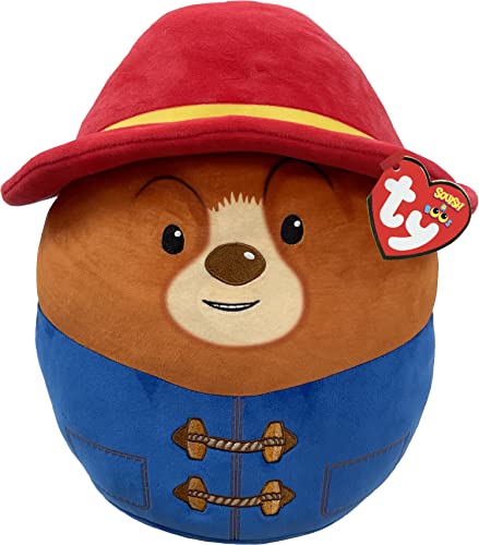 TY Paddington Bear Squish-A-Boos 10 Zoll | Beanie Baby Weichplüschspielzeug | Sammlerstück Kuscheliger Teddybär zum Sammeln von Ty Toys