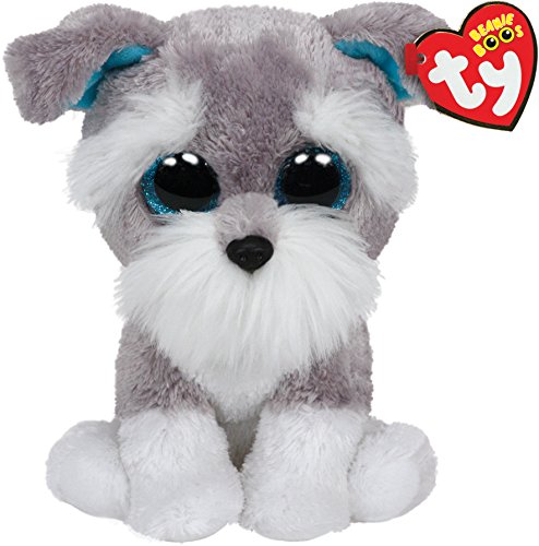TY 36150 36150-Whiskers-Schnauzer mit Glitzeraugen, Plüschtier, 15 cm, grau von TY
