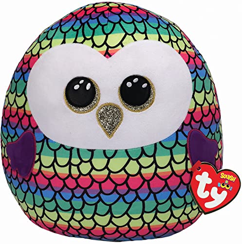 TY 39291 Squish-A-Boos Owen Eule Boo 20cm, Mehrfarbig, 20 cm von TY