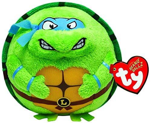 TY 7138255 - Teenage Mutant Ninja Turtles Ball - Leonardo, Durchmesser 12 cm, Beanie Ballz von TY