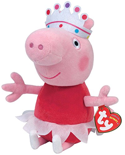TY 7146151 - Peppa Baby - Ballerina, Schwein mit rotem Kleid, Krone und Tutu, 15 cm von TY