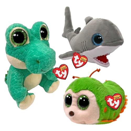 TY Beanie Boo Multipack – Ernie, Pilar und Finnegan – Weiches Plüschtier-Set (3 Stück) für Kinder – Sammelbare Kuscheltier-Teddys – Flauschige Stofftiere zum Spielen, Kuscheln & Ausstellen von TY