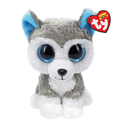 Carletto Ty Slush Husky Beanie Boos Huksy TY 37069 Hund mit Glitzeraugen, Grau, 16" von TY