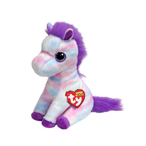 TY Beanie Boos – Hayden das Pferd mit großen und glitzernden lila Augen, das Plüschtier mit großen glitzernden Augen – 15 cm – T37378 von TY