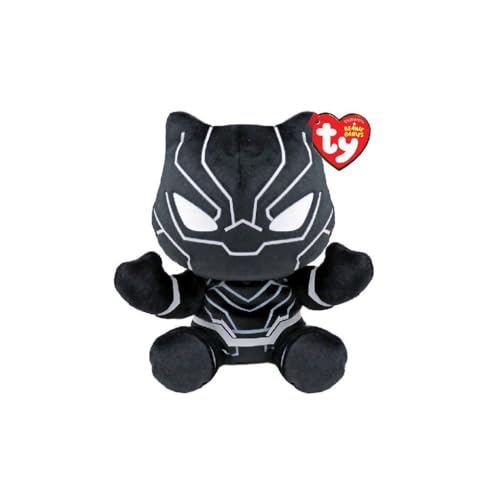 TY Black Panther Marvel Avengers Beanie Babies Regular, Lizenziertes Beanie Baby Weichplüsch Spielzeug, Sammlerstück Kuscheliger Plüschteddy TY Black Panther Marvel Avengers Beanie Babies Regular, Lizenziertes Beanie Baby Weichplüsch Spielzeug, Sammlerstück Kuscheliger Plüschteddy von TY