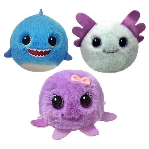 TY Bouncy Balls 3er-Set mit Fins, Leggy und Swish – Weiche Kuscheltiere für Kinder – Sammlerset aus Plüsch – Stofftiere zum Spielen oder Kuscheln von TY