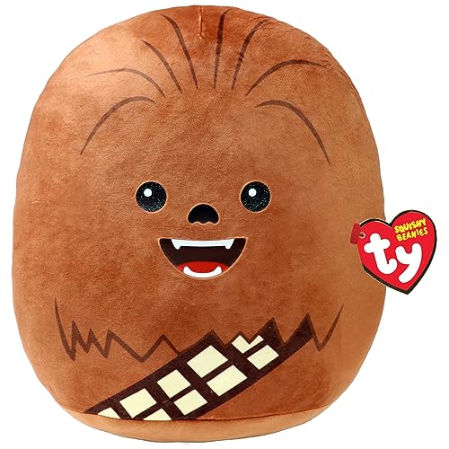 TY Chewbacca Disney Star Wars Squish-A-Boos 10 Zoll, Lizenziertes Beanie Baby Weichplüsch Spielzeug, Sammlerstück Kuscheliger Plüschteddy von TY